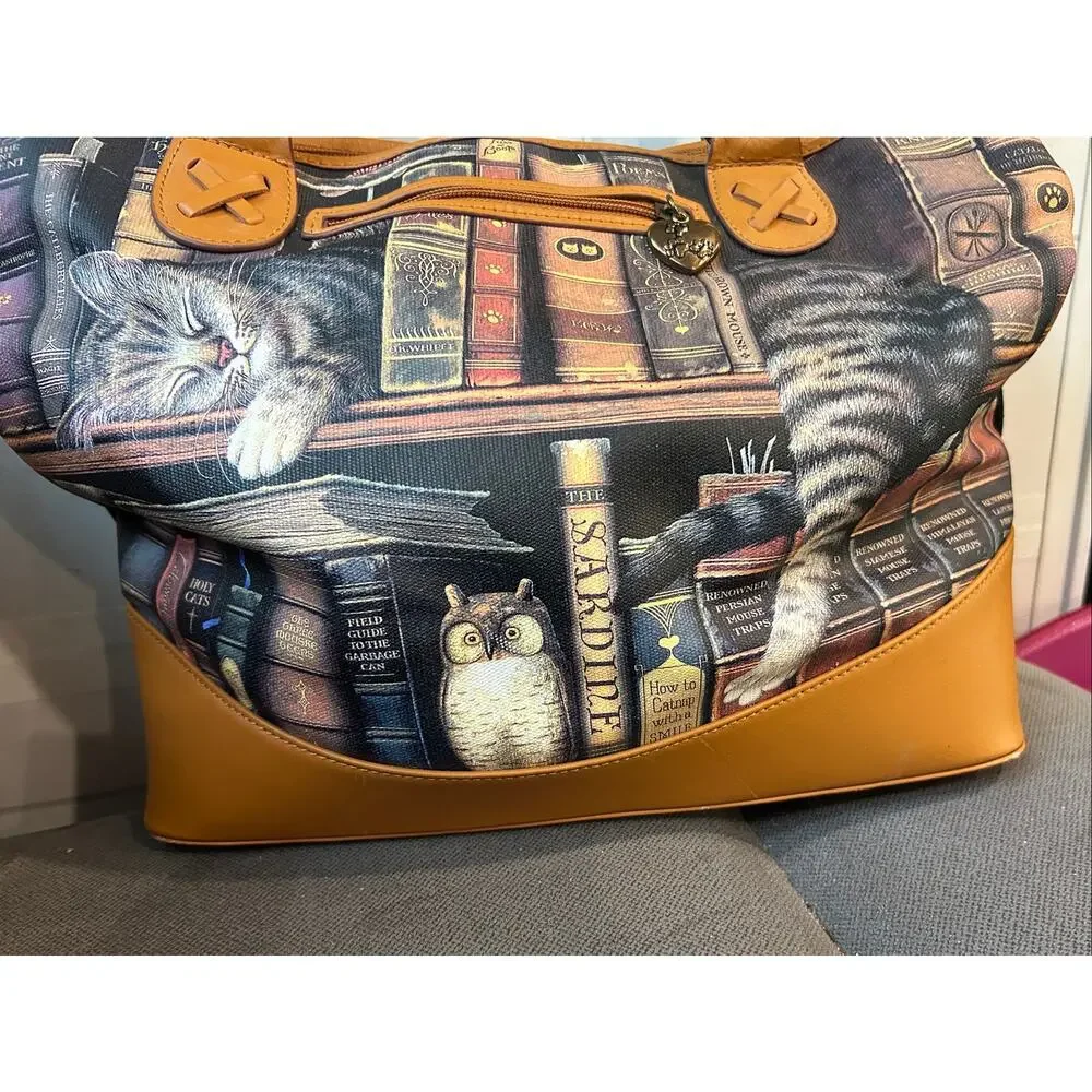 Charles Wysocki Frederick the Literate Cat Library Tote Bag Ardleigh Elliott